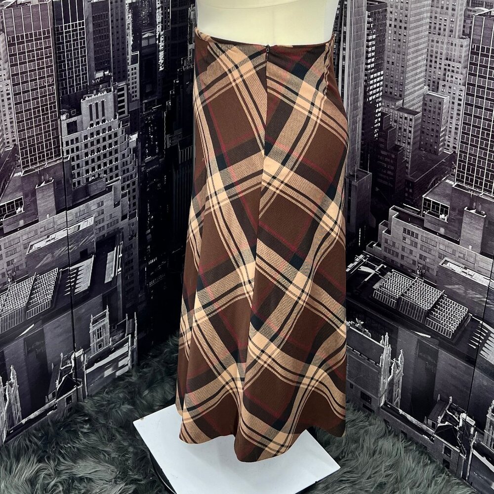 Adolfo Studio Plaid Skirt
